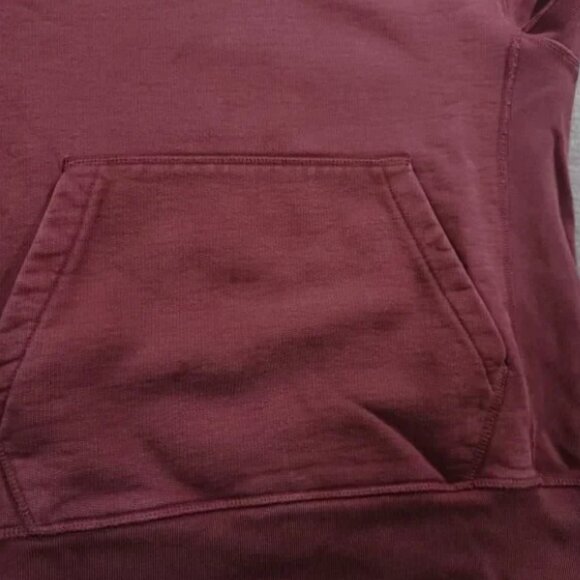Helmut Lang Hoodie Womens Large Burgundy Heavyweight Embroidered Logo Casual - Picture 7 of 10